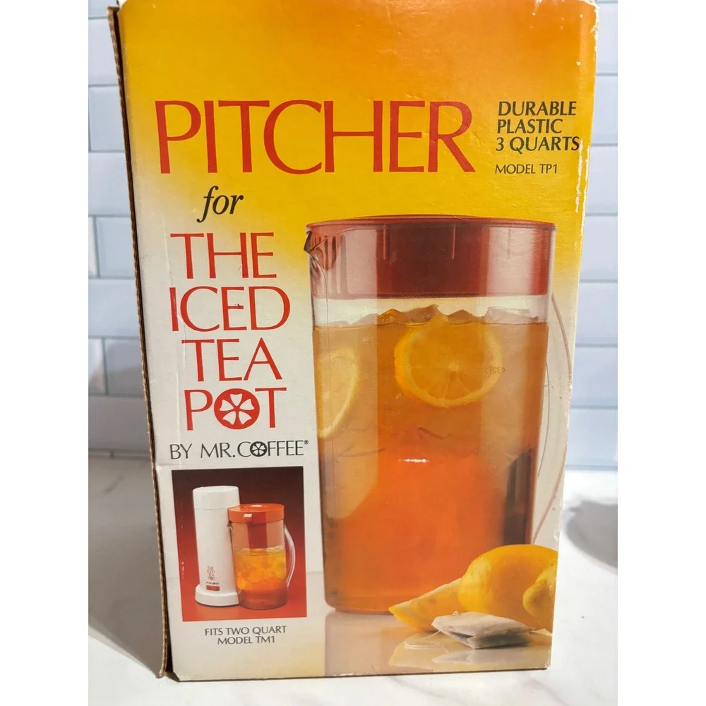 Vintage Mr Coffee Iced Tea Pot Replacement Pitcher 3 Quart Model TP1 Red Lid NEW